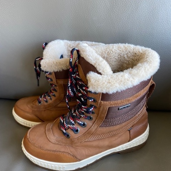 PAJAR Canada sz US 6-6.5 leather winter boots tan waterproof with faux fur - Picture 2 of 16